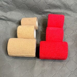 Co-Flex Vet Wrap Red & Tan Elastic Bandage Wraps First Aid Sports Dog Horse NWT